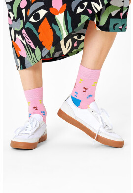 Happy Socks Чорапи дамски в розово - Pepit.bg