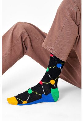 Happy Socks Чорапи мъжки в черно - Pepit.bg
