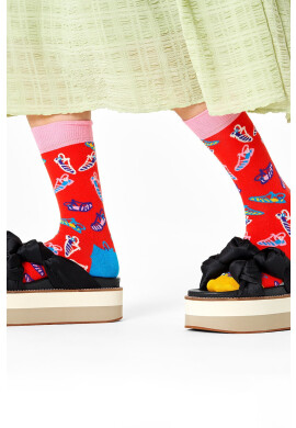 Happy Socks Чорапи дамски в червено - Pepit.bg