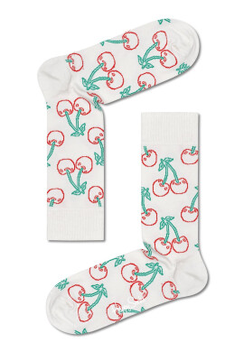 Happy Socks Чорапи Cherry дамски в бяло - Pepit.bg