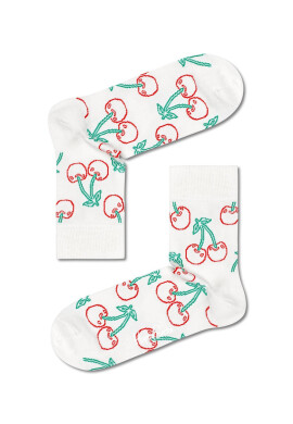 Happy Socks Чорапи Cherry Half Crew дамски в бяло - Pepit.bg