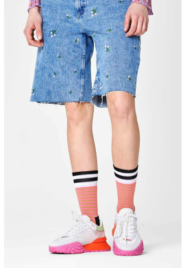 Happy Socks Чорапи Dark Pink Neon Stripe в розово - Pepit.bg
