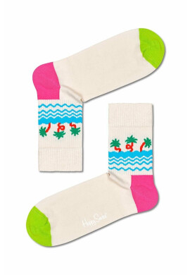 Happy Socks Чорапи Palm Beach 1/2 Crew в бяло - Pepit.bg