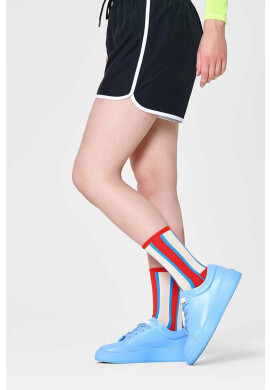 Happy Socks Чорапи Red Vertical Stripe в червено - Pepit.bg