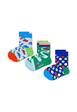 Happy Socks Детски чорапи Kids Car (3 чифта) в синьо - Pepit.bg