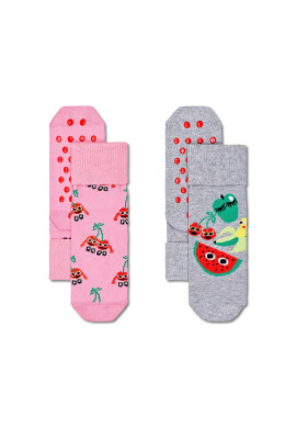 Happy Socks Детски чорапи Kids Fruit Mix (2 чифта) в розово - Pepit.bg