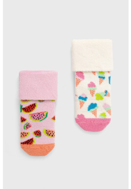 Happy Socks Детски чорапи Kids Ice Cream Terry (2 чифта) - Pepit.bg