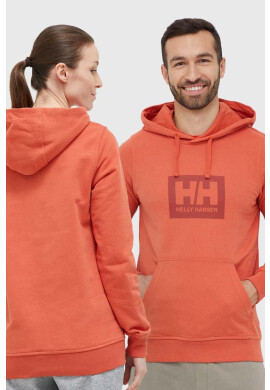 Helly Hansen Памучен суичър в оранжево с качулка с принт - Pepit.bg