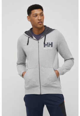 Helly Hansen Памучен суичър мъжка в сиво с принт - Pepit.bg