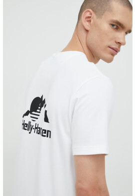 Helly Hansen Памучна тениска YU PATCH T-SHIRT в бяло с апликация 53391 - Pepit.bg