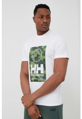 Helly Hansen Памучна тениска в бяло с принт - Pepit.bg