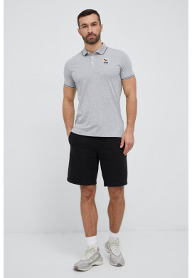 Helly Hansen Памучна тениска с яка в сиво меланж на - Pepit.bg