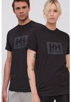 Helly Hansen Памучна тениска в черно с принт - Pepit.bg