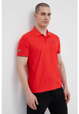 Helly Hansen Тениска с яка в червено с принт - Pepit.bg