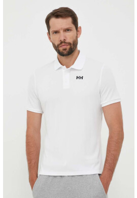 Helly Hansen Тениска с яка в бяло с принт - Pepit.bg