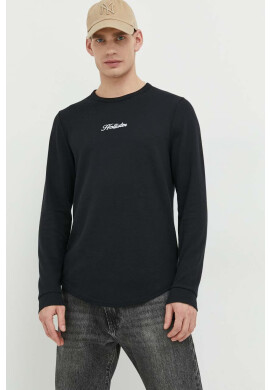 Hollister Co. Блуза с дълги ръкави в черно с апликация - Pepit.bg