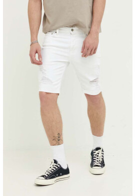 Hollister Co. Дънков къс панталон в бяло - Pepit.bg