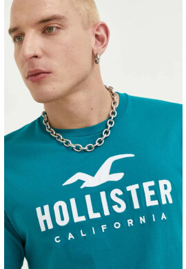 Hollister Co. Памучна тениска в черно - Pepit.bg
