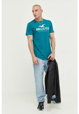 Hollister Co. Памучна тениска в черно - Pepit.bg