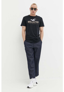Hollister Co. Памучна тениска в сиво - Pepit.bg