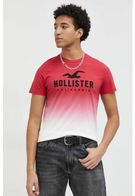 Hollister Co. Памучна тениска с десен - Pepit.bg