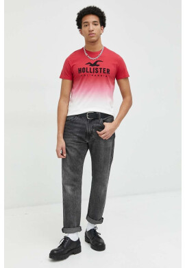Hollister Co. Памучна тениска с десен - Pepit.bg