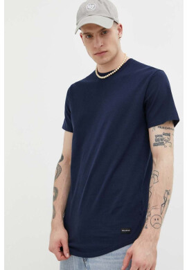 Hollister Co. Памучна тениска в тъмносиньо с изчистен дизайн - Pepit.bg