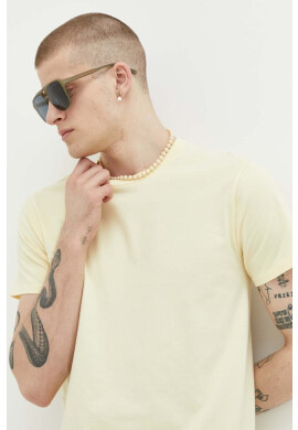 Hollister Co. Памучна тениска в жълто с изчистен дизайн - Pepit.bg