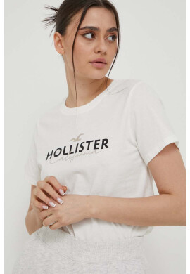 Hollister Co. Памучна тениска в бяло - Pepit.bg
