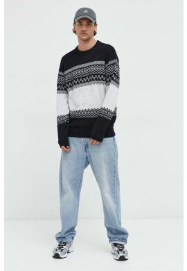 Hollister Co. Пуловер мъжки в черно от лека материя - Pepit.bg