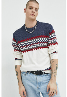 Hollister Co. Пуловер мъжки в тъмносиньо от лека материя - Pepit.bg