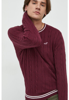 Hollister Co. Пуловер мъжки в бордо от лека материя - Pepit.bg