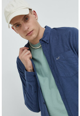 Hollister Co. Риза дамска в бяло със свободна кройка с класическа яка - Pepit.bg