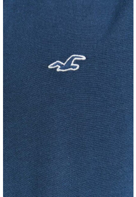 Hollister Co. Риза мъжка в тъмносиньо с кройка по тялото с яка с копче - Pepit.bg
