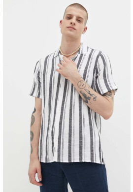 Hollister Co. Риза с лен в бяло със стандартна кройка - Pepit.bg