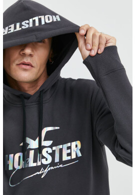 Hollister Co. Суичър в черно с качулка с изчистен дизайн - Pepit.bg