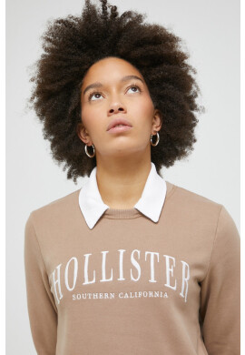 Hollister Co. Суичър в бежово с апликация - Pepit.bg