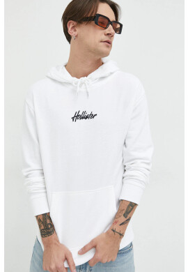 Hollister Co. Суичър в бяло с качулка с апликация - Pepit.bg