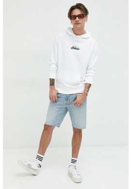 Hollister Co. Суичър в бяло с качулка с апликация - Pepit.bg