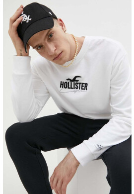 Hollister Co. Суичър в бяло с десен - Pepit.bg