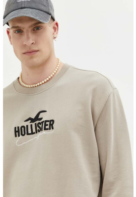 Hollister Co. Суичър в бежово с апликация - Pepit.bg