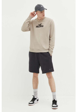 Hollister Co. Суичър в бежово с апликация - Pepit.bg