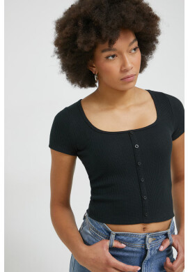 Hollister Co. Тениска дамска в черно - Pepit.bg