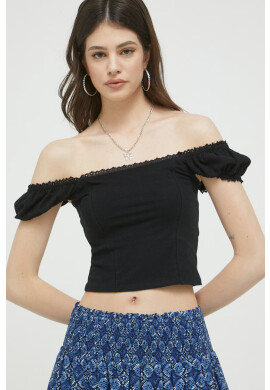 Hollister Co. Тениска в черно - Pepit.bg