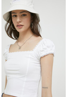 Hollister Co. Тениска в бяло - Pepit.bg