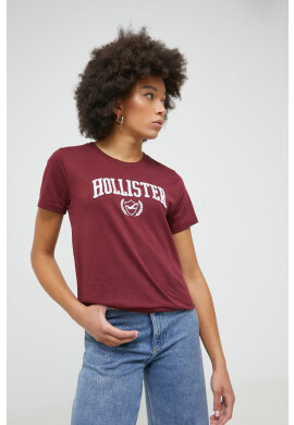 Hollister Co. Тениска в бордо - Pepit.bg