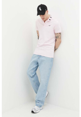 Hollister Co. Тениска с яка в розово с апликация - Pepit.bg