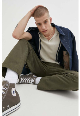 Hollister Co. Тениска с яка в тъмносиньо с десен - Pepit.bg