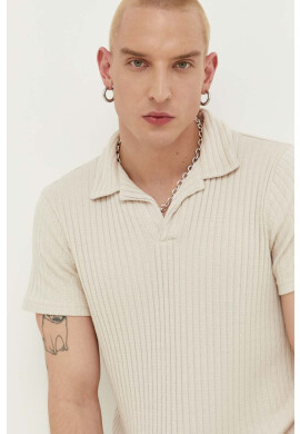 Hollister Co. Тениска с яка в тъмносиньо с десен - Pepit.bg