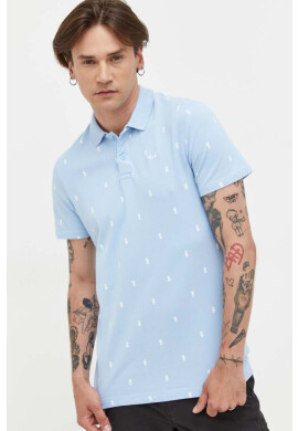 Hollister Co. Тениска с яка в синьо с десен - Pepit.bg